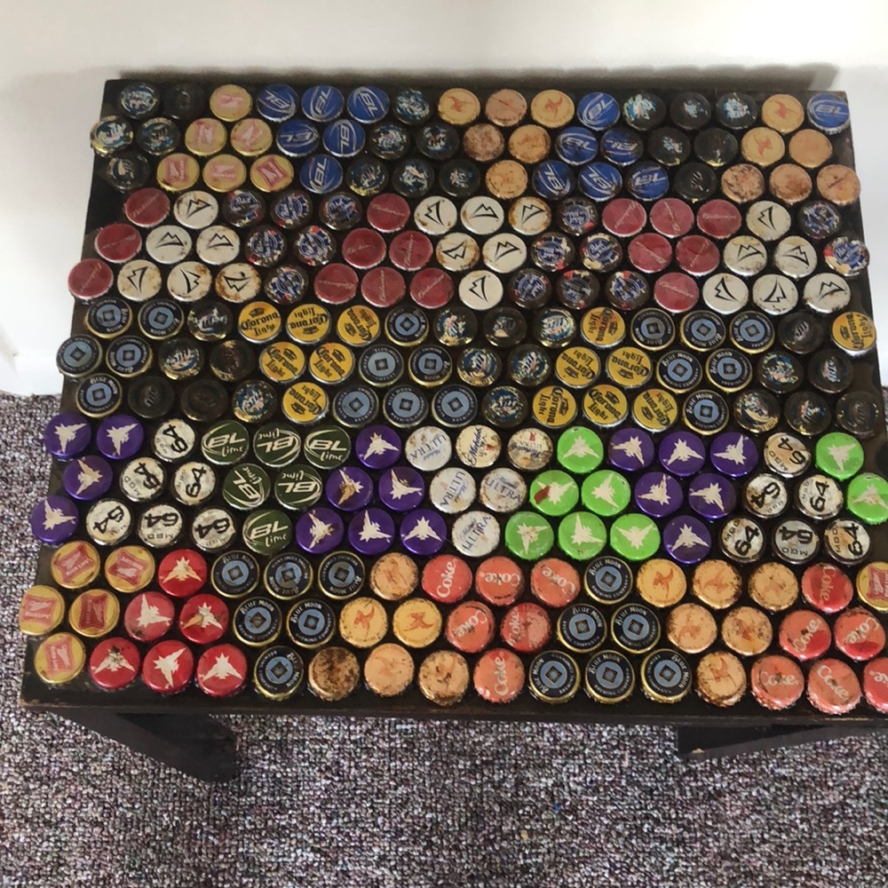 A bottle cap stand